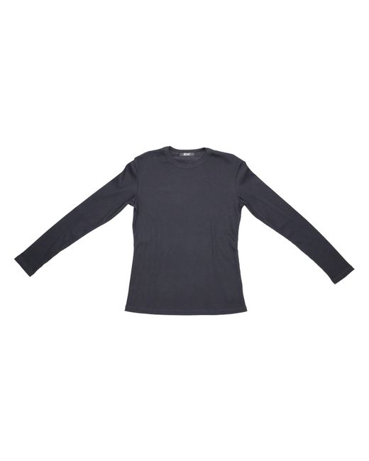 LA ROSE Blue Long Sleeve Ribbed T Shirt
