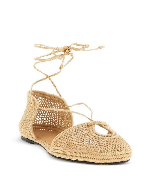Odissi Natural Flat Shoes Raffia Upper