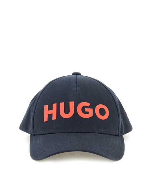 HUGO Baseball Cap mit Logo-Print in Blue für Herren