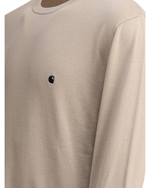 Carhartt Pullover mit Rundhalsausschnitt und Logo in Natural für Herren