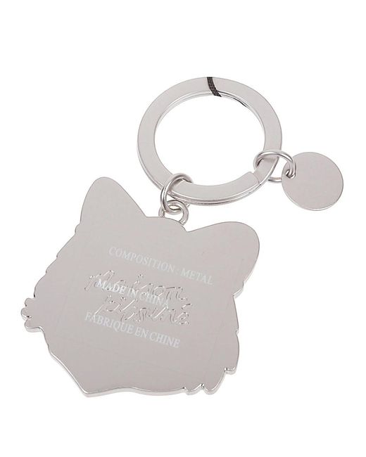 Maison Kitsuné White Bold Fox Head Keyring