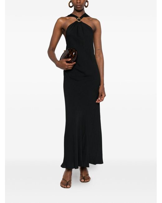 Forte_forte Black Silk Blend Long Dress