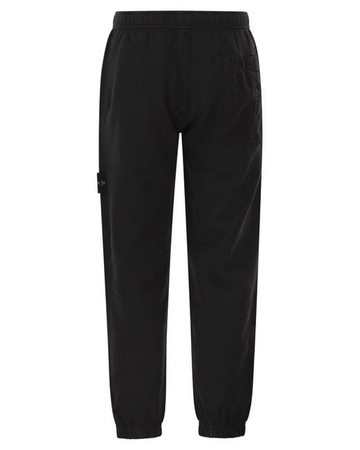 Stone Island Black Regular Fit Jogger Trousers With Seasonal Pocket for men