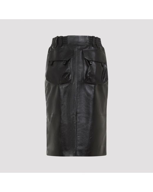 Saint Laurent Black Midi Skirt