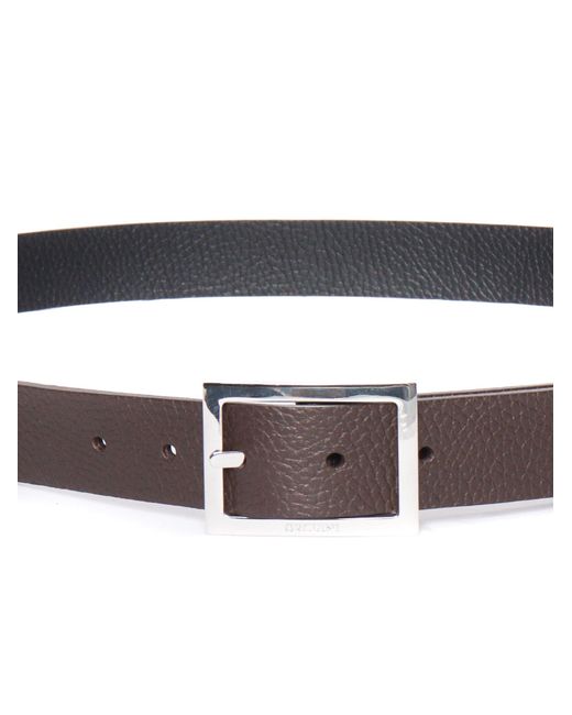 Claudio Orciani Brown Textured Calf Rectangular Belt