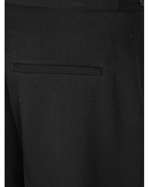 The Row Black Wool Straight Trousers