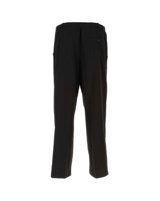 Dries Van Noten Black Viscose Blend Pant for men