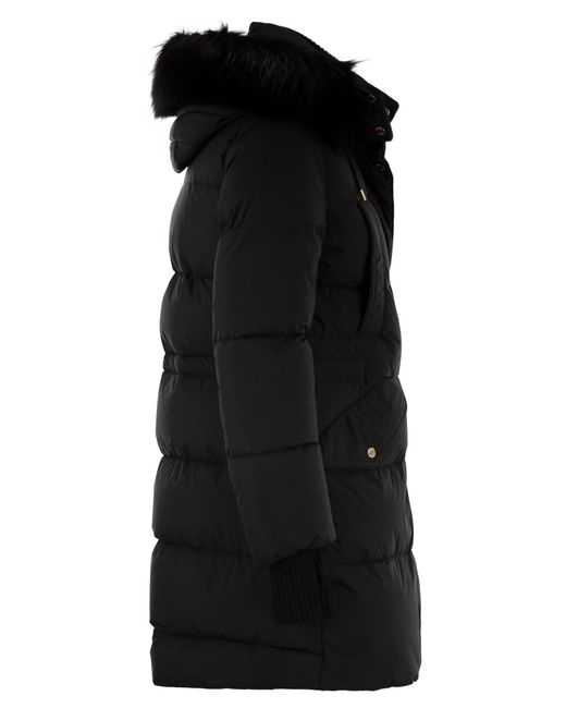 Moorer Black Talassa Stp Long Down Jacket With Hood