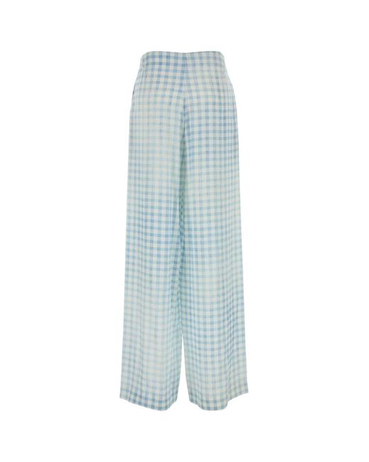 Ermanno Scervino Blue Printed Silk Pyjama Pant