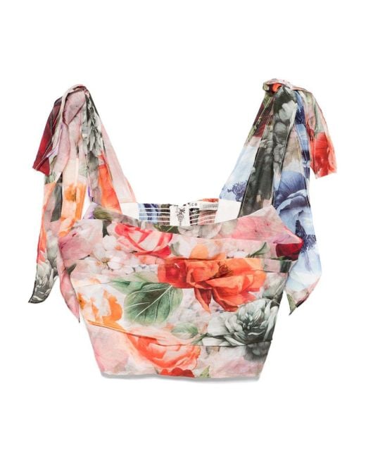 Alice + Olivia Pink Seiden & Nylon Multicolour Top