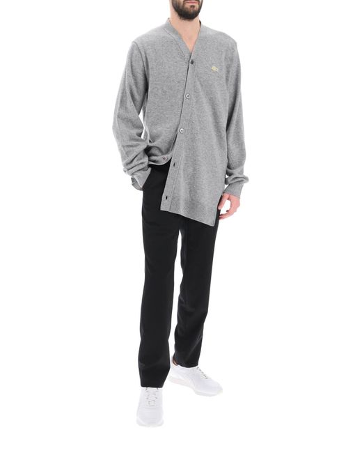 Lacoste Asymmetric Wool Cardigan Comme des Garçons pour homme en coloris Gray