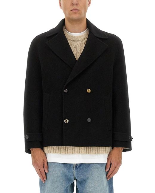 Moschino Black Double-Breasted Wool Jacket for men