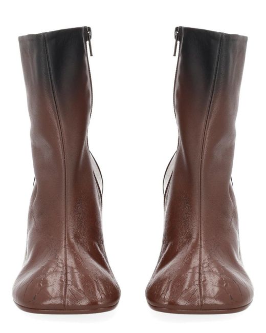 MM6 by Maison Margiela Brown Anatomic Stitch Ankle Boots