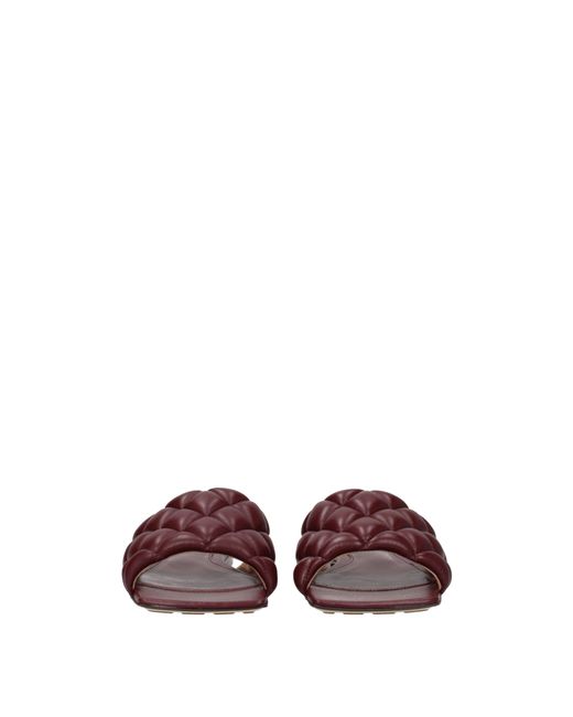 Bottega Veneta Brown Merlot Leather Sandals And Clogs