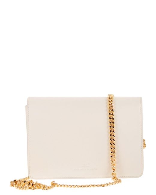 Elisabetta Franchi Natural Shoulder Bag With Logo