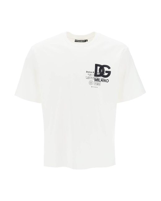 Dolce & Gabbana T -shirt Met Borduurwerk En Prints in het White voor heren