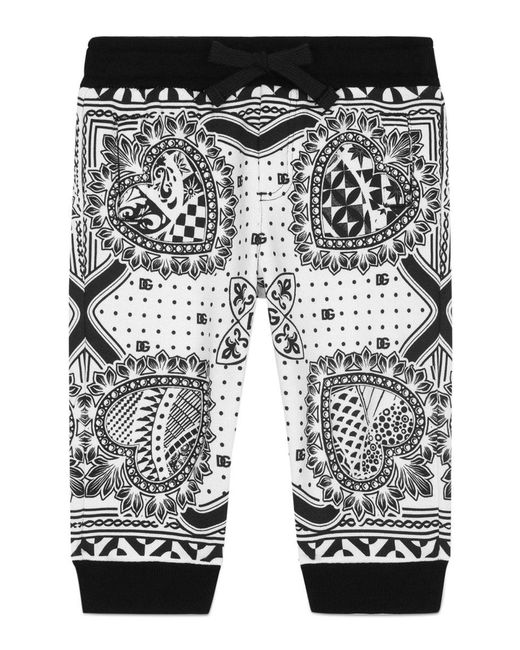 Dolce & Gabbana Black Bandana-Print Cotton Sweatpants