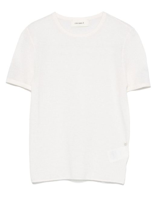 Lisa Yang White Ira Cashmere T-Shirt