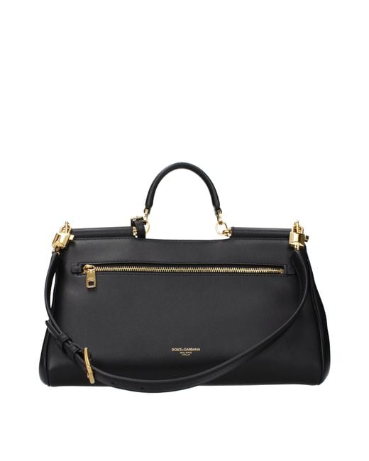 Dolce & Gabbana Black Dolce&Gabbana My Sicily Leather Handbags