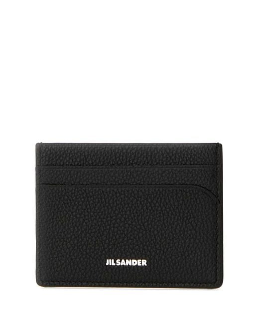 Jil Sander Black Leather Card Holder for men