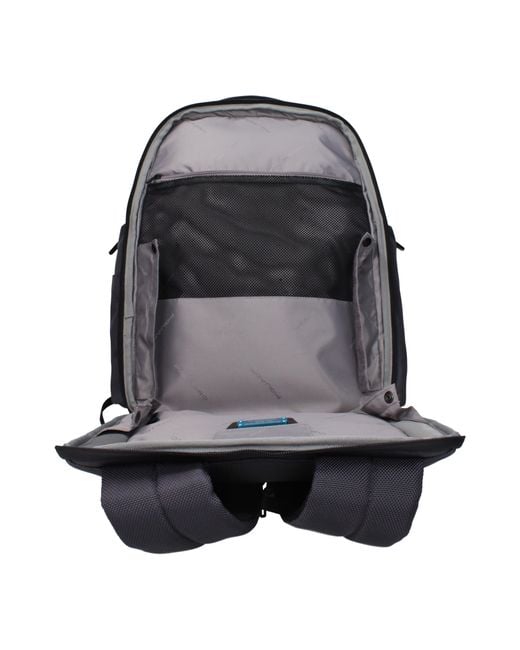Piquadro Black Backpacks And Waist Bags For Recycled Nylon