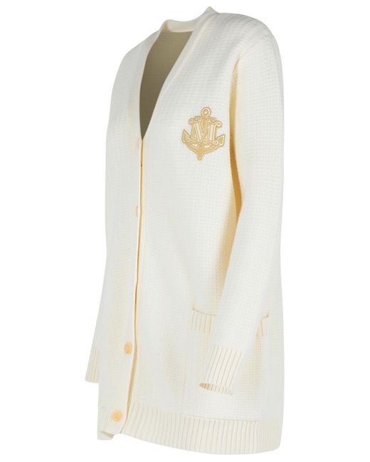 Max Mara White 'Ravello' Wool Blend Cardigan