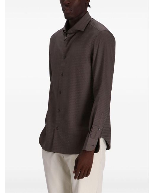 Emporio Armani Brown Cotton Shirt for men