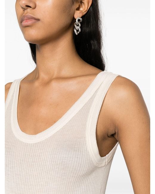 Lemaire White Ribbed Tank Top