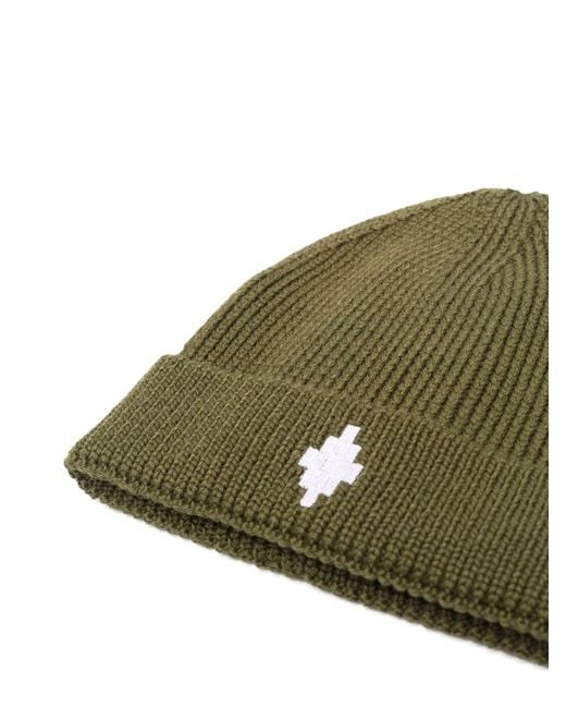 Marcelo Burlon Green Logo Cross Beanie