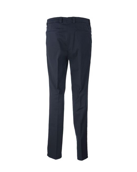 Guerra tinto di tempo libero pantaloni in cotone American Pima Comfort con pieghe di Brunello Cucinelli in Blue