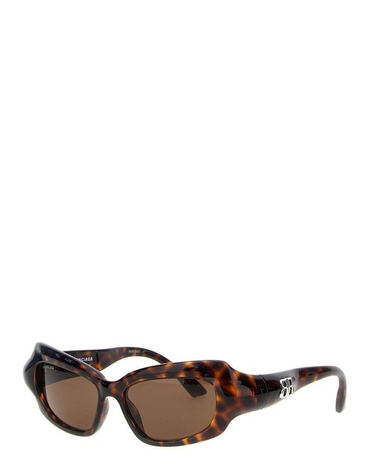 Balenciaga Brown 'Palazzo Rectangle' Sunglasses for men