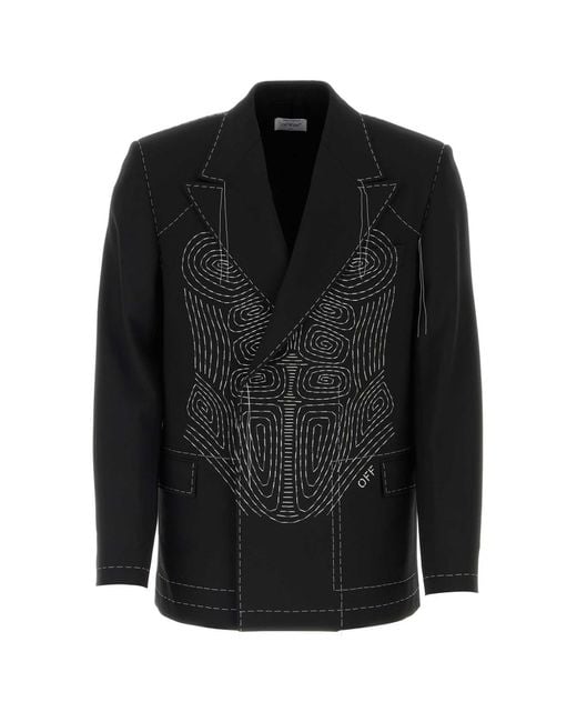 Off-White c/o Virgil Abloh Black Stretch Polyester Blend Blazer for men