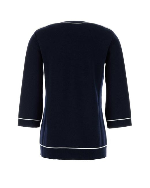 Gucci Blue Wool Boat-Neck Sweater