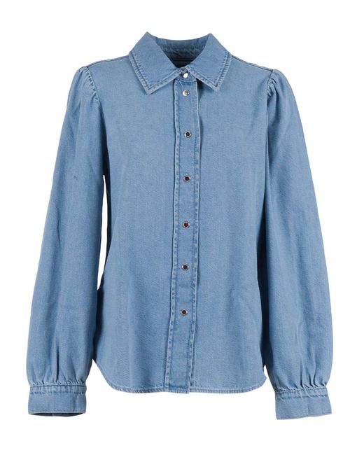 7 For All Mankind Blue Puff Sleeves Shirt Hana