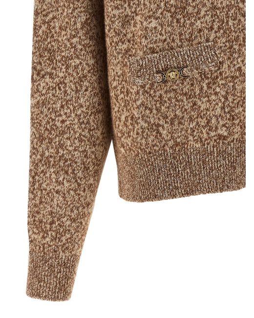 Versace Brown 'Medusa '95' Button Cardigan