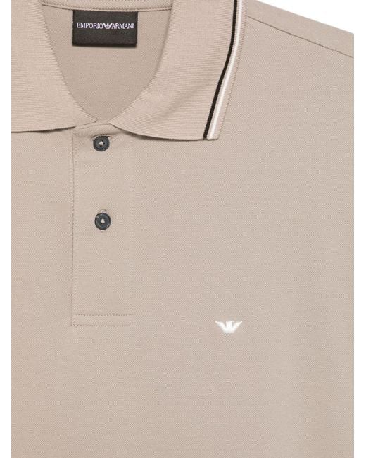 Emporio Armani White Logo Cotton Polo Shirt for men