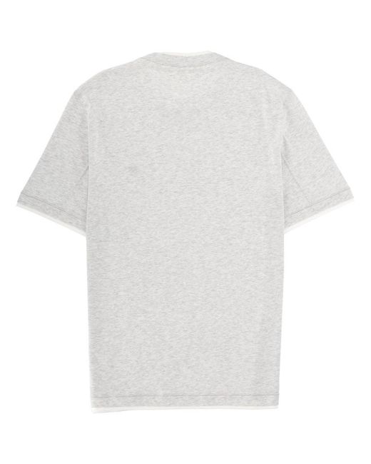 Brunello Cucinelli White T-Shirt With Logo for men