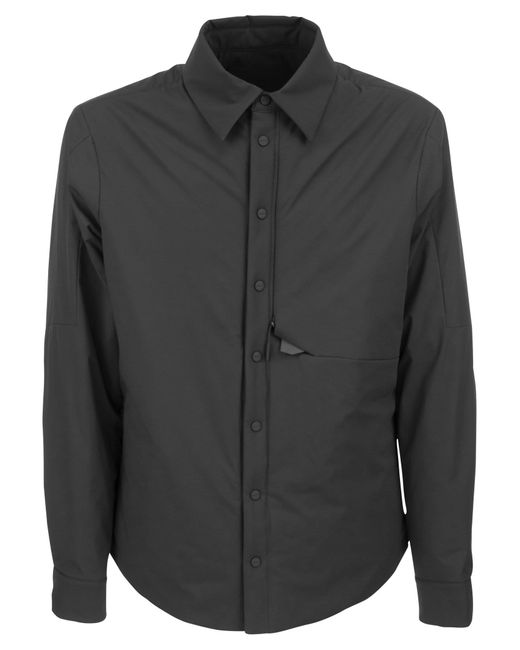 Sease Gate Gedekte Bi Stretch Nylon Gededed Shirt Jacket in het Black voor heren