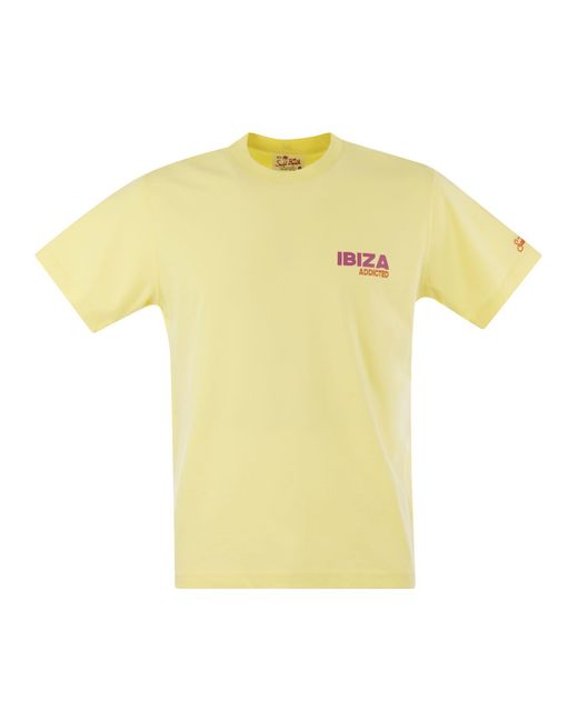 Mc2 Saint Barth Yellow T Shirt With Print On Chest And Back