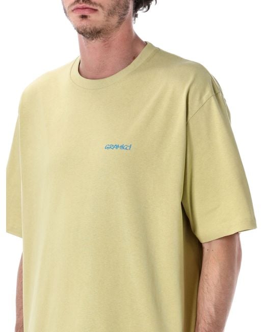 Gramicci Yellow Ice Sculpture Cotton T-Shirt