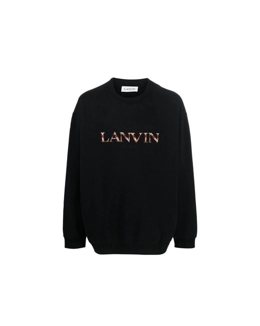 Lanvin Logo Curb Sweatshirt in het Black voor heren