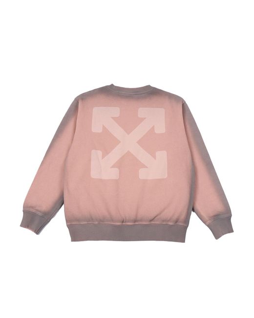 Off-White c/o Virgil Abloh Pink Garment Dyed Spray Crew Rose Soft