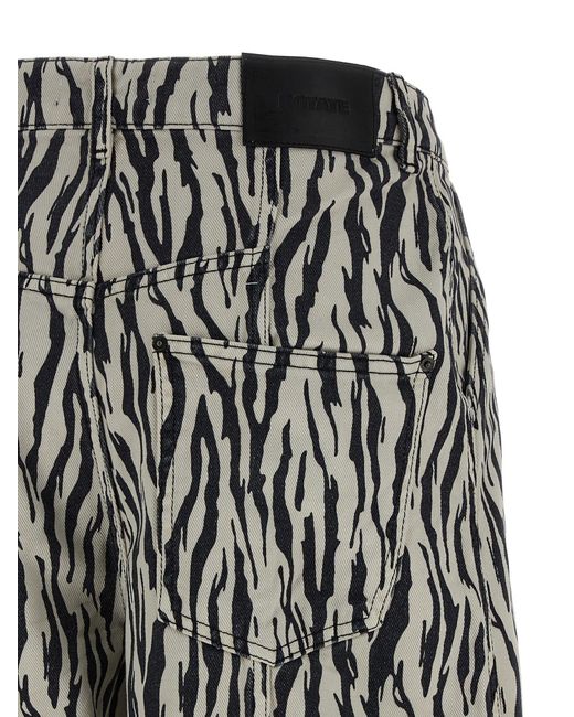 ROTATE BIRGER CHRISTENSEN Roteer Birger Christensen 'gedrukte Twill -lading' Broek in het White