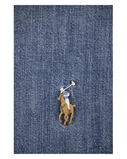 Polo Ralph Lauren Slim Fit Denim Sport Shirt in het Blue voor heren