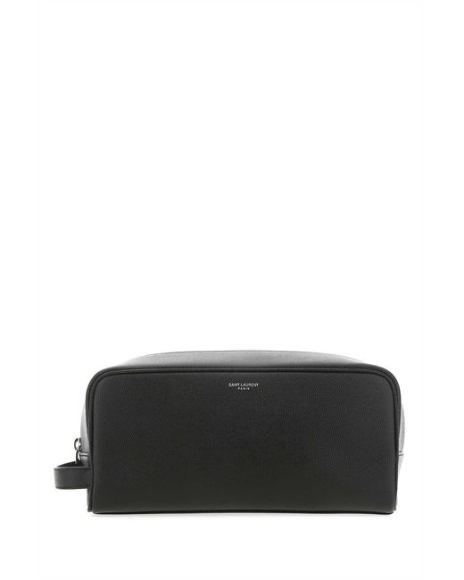 Saint Laurent Black Leather Beauty Case for men