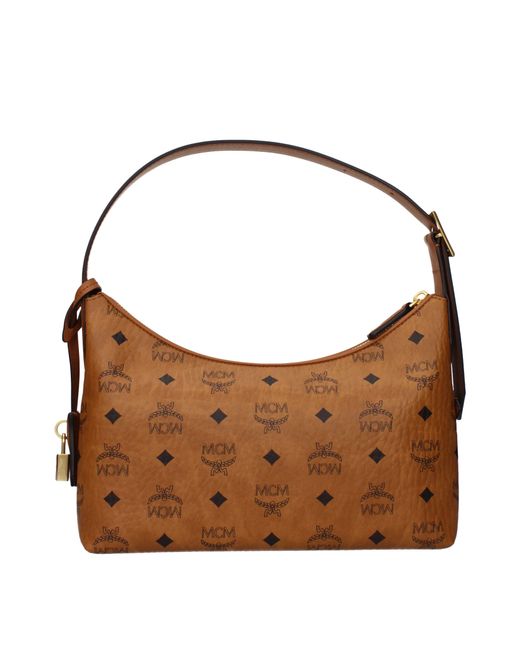 MCM Brown Shoulder Bag Fabric/Cognac