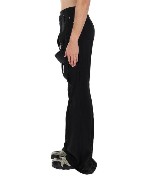 Rick Owens Black Pantalone "megastrapped Bolans" for men