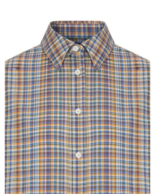 Totême Gray Checked Button-Down Shirt