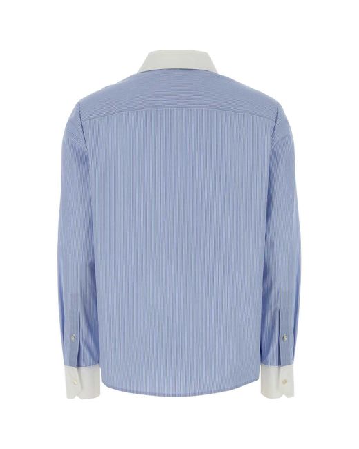 Tory Burch Blue Embroidered Poplin Shirt