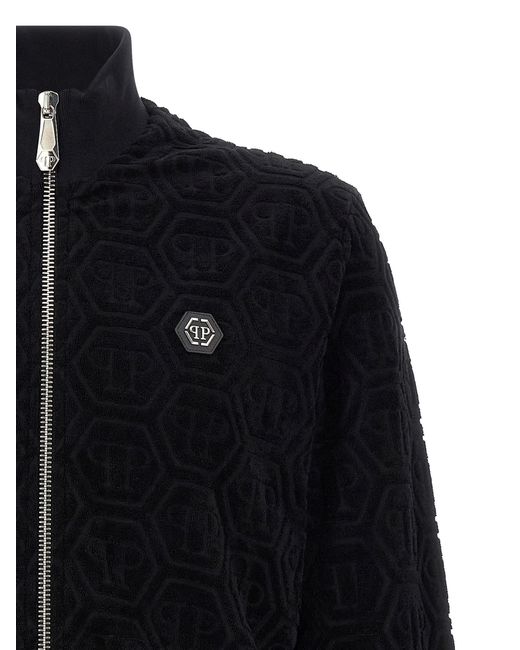 Philipp Plein Jacquard Monogram Sweatshirt in het Blue voor heren